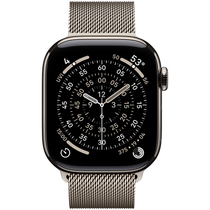 Apple Watch Series 11 GPS + Cellular 42mm - Natural Titanium with Natural Milanese Loop