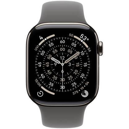 Apple Watch Series 11 GPS + Cellular 42mm - Natural Titanium with Stone Grey Sport Band M/L