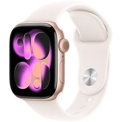 Apple Watch Series 11 GPS + Cellular 42mm - Rose Gold Aluminium with Light Blush Sport Band M/L