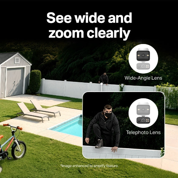Tapo Solar-Powered Dual-Lens Pan/Tilt Security Camera Kit - Tapo C645D KIT