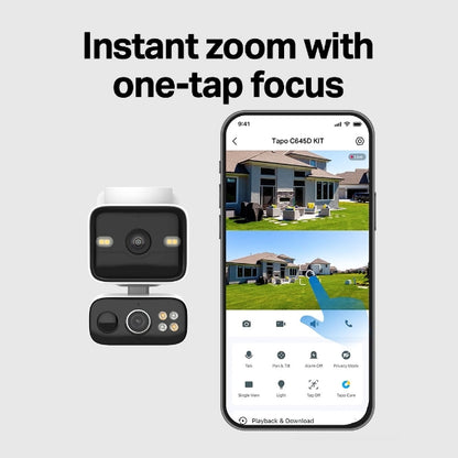 Tapo Solar-Powered Dual-Lens Pan/Tilt Security Camera Kit - Tapo C645D KIT