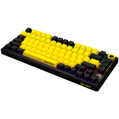 Lorgar Wireless Gaming Keyboard KBP7075W - Black/Yellow