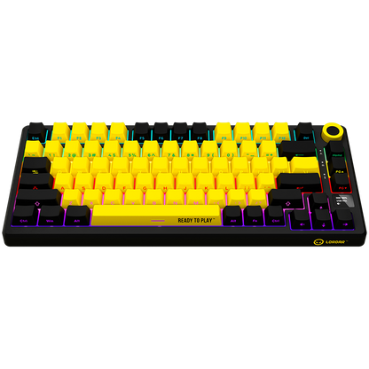 Lorgar Wireless Gaming Keyboard KBP7075W - Black/Yellow