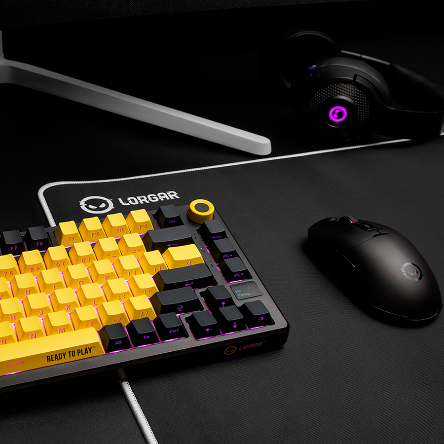 Lorgar Wireless Gaming Keyboard KBP7075W - Black/Yellow
