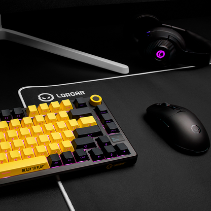 Lorgar Wireless Gaming Keyboard KBP7075W - Black/Yellow