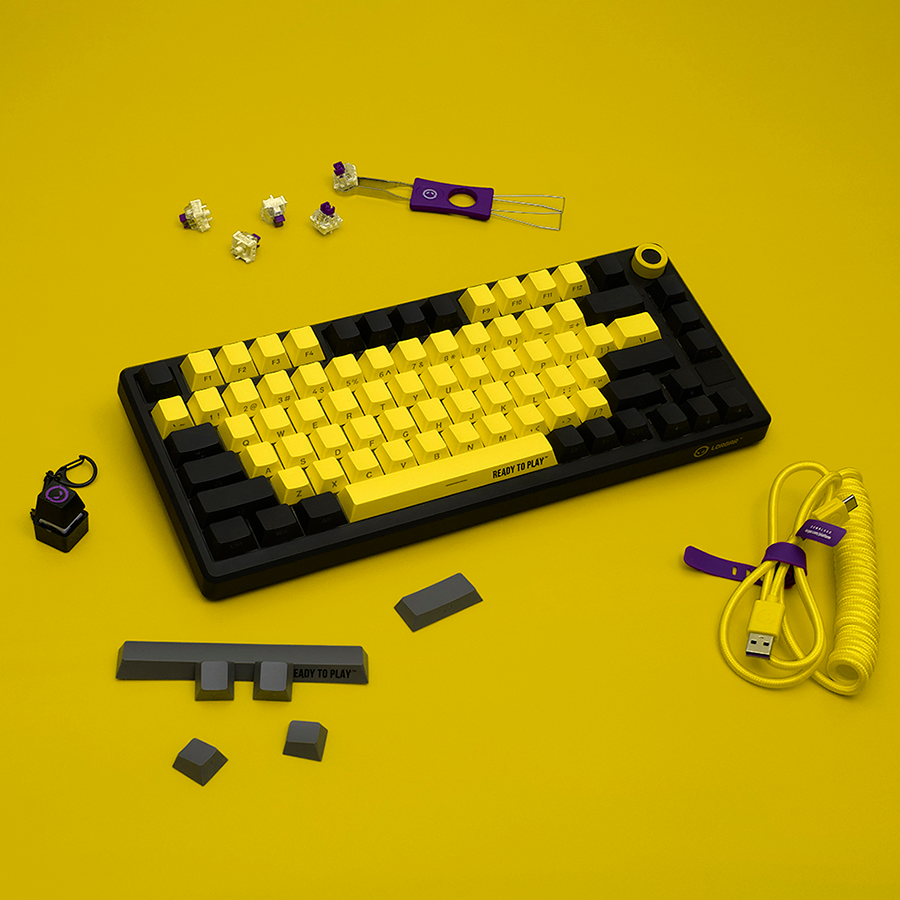 Lorgar Wireless Gaming Keyboard KBP7075W - Black/Yellow