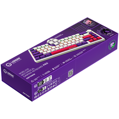 Lorgar Wireless Gaming Keyboard KBP70MW - White