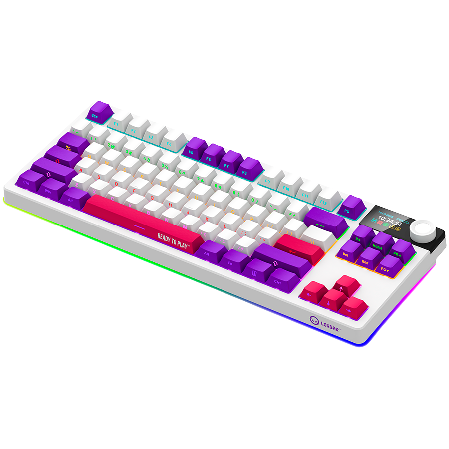 Lorgar Wireless Gaming Keyboard KBP70TKLW - White