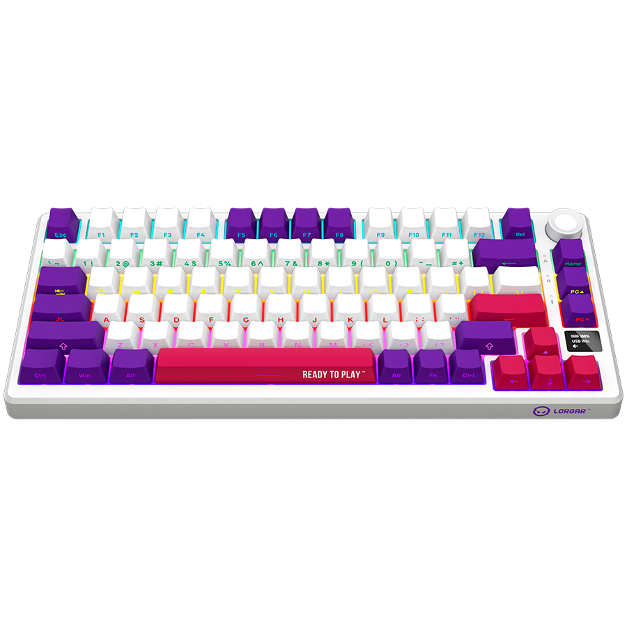 Lorgar Wireless Gaming Keyboard KBP7075W - White