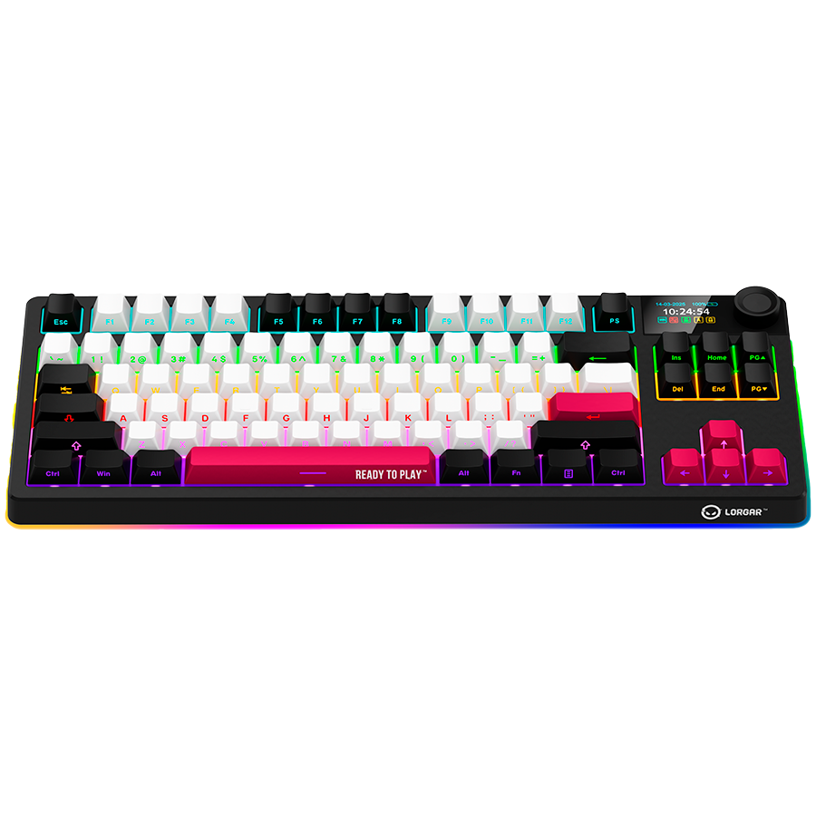 Lorgar Wireless Gaming Keyboard KBP70TKLW - Black/Red