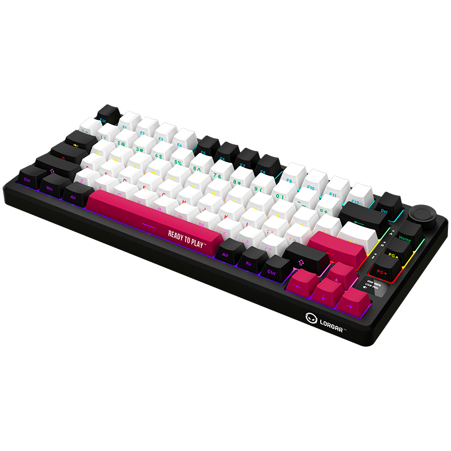Lorgar Wireless Gaming Keyboard KBP7075W - Black/Red