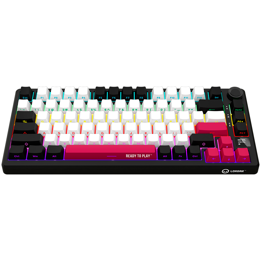 Lorgar Wireless Gaming Keyboard KBP7075W - Black/Red