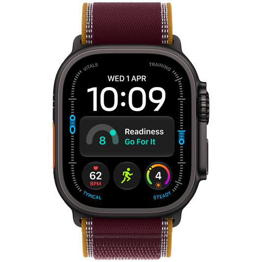 Apple Watch Ultra 4 GPS + Cellular 49mm - Black Titanium with Burgundy Trail Loop M/L