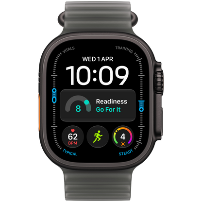 Apple Watch Ultra 4 GPS + Cellular 49mm - Black Titanium with Translucent Black Ocean Band