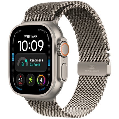 Apple Watch Ultra 4 GPS + Cellular 49mm – Natural Titanium with Natural Titanium Milanese Loop L