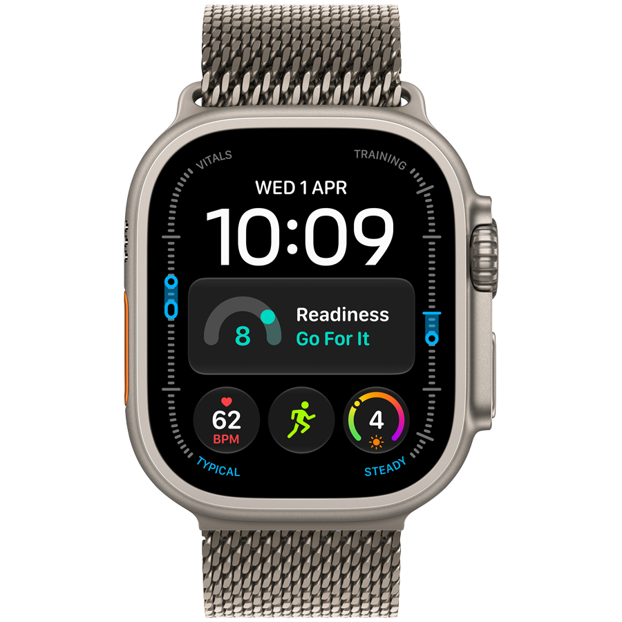 Apple Watch Ultra 4 GPS + Cellular 49mm – Natural Titanium with Natural Titanium Milanese Loop M
