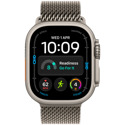 Apple Watch Ultra 4 GPS + Cellular 49mm – Natural Titanium with Natural Titanium Milanese Loop M
