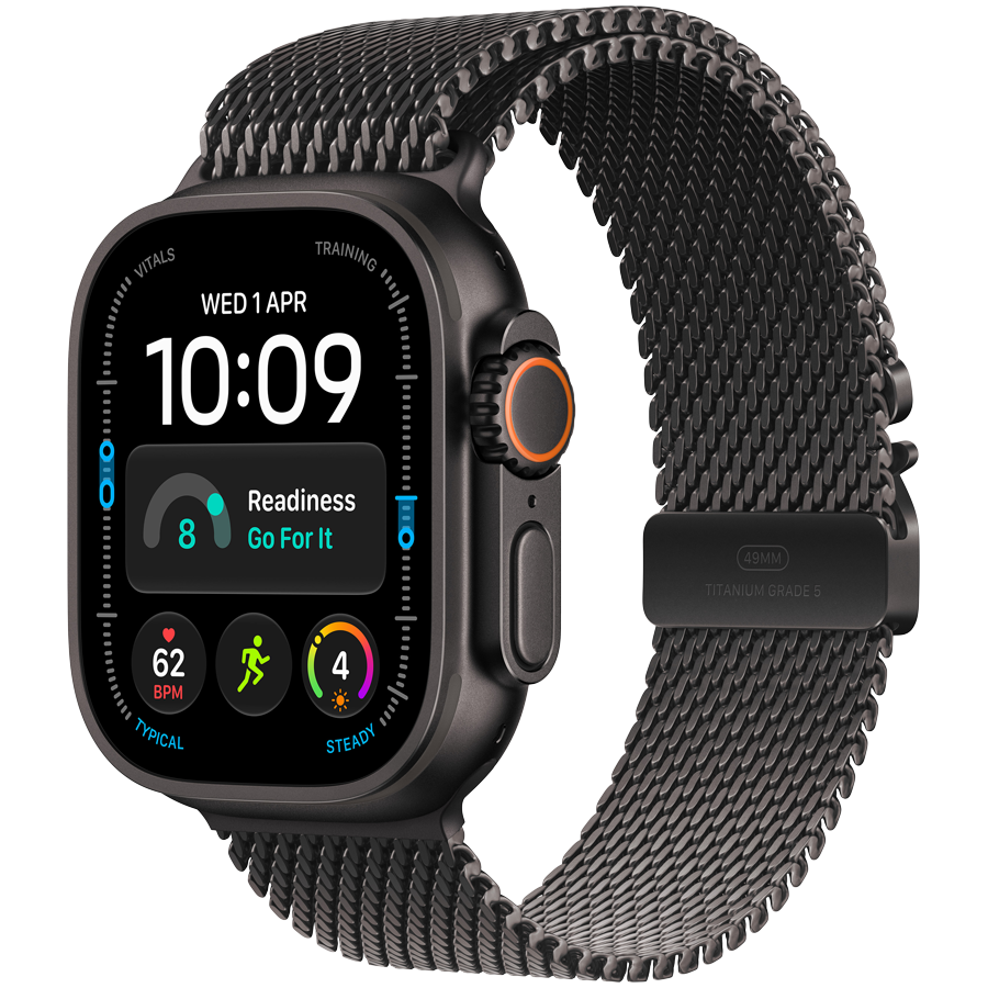 Apple Watch Ultra 4 GPS + Cellular 49mm – Black Titanium with Black Titanium Milanese Loop M
