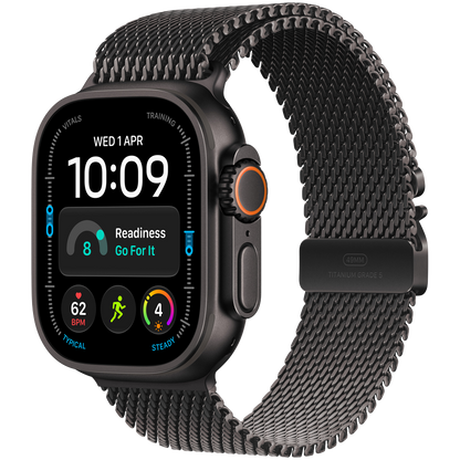 Apple Watch Ultra 4 GPS + Cellular 49mm – Black Titanium with Black Titanium Milanese Loop L