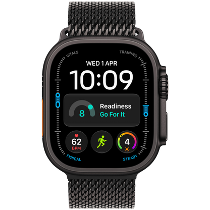 Apple Watch Ultra 4 GPS + Cellular 49mm – Black Titanium with Black Titanium Milanese Loop S