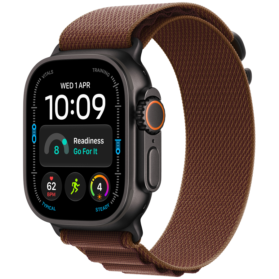 Apple Watch Ultra 4 GPS + Cellular 49mm - Black Titanium with Burgundy Alpine Loop M