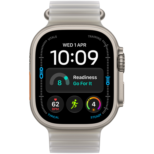 Apple Watch Ultra 4 GPS + Cellular 49mm - Natural Titanium with Translucent Gray Ocean Band