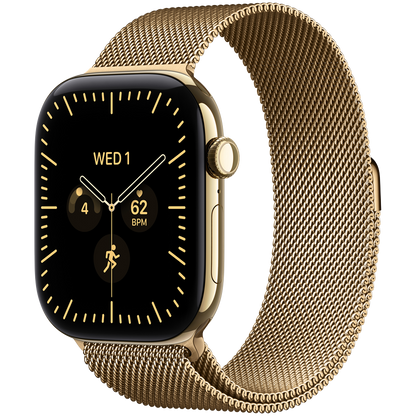 Apple Watch Series 12 GPS + Cellular 46mm – Radiant Gold Titanium with Radiant Gold Milanese Loop S/M