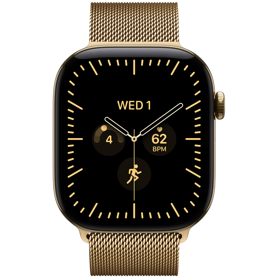 Apple Watch Series 12 GPS + Cellular 46mm – Radiant Gold Titanium with Radiant Gold Milanese Loop S/M