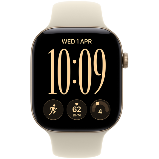 Apple Watch Series 12 GPS + Cellular 42mm - Light Gold Aluminium with Sand Sport Band S/M