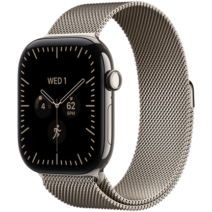 Apple Watch Series 12 GPS + Cellular 46mm – Natural Titanium with Natural Milanese Loop S/M