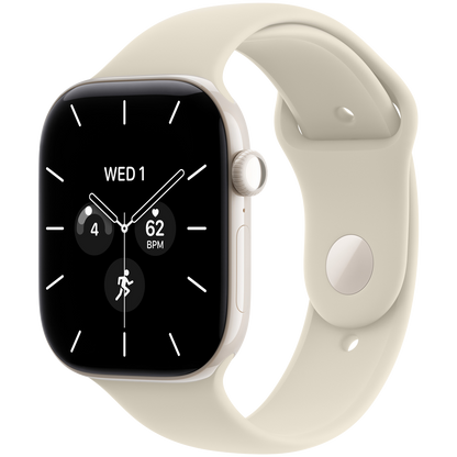 Apple Watch Series 12 GPS + Cellular 42mm – Pearl White Ceramic with Sand Sport Band S/M
