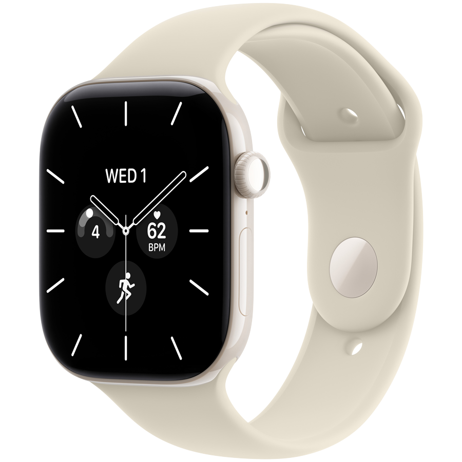 Apple Watch Series 12 GPS + Cellular 42mm – Pearl White Ceramic with Sand Sport Band M/L