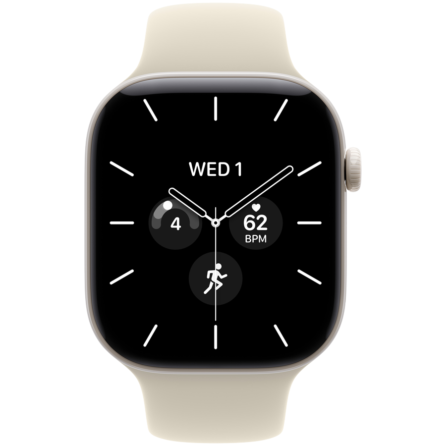 Apple Watch Series 12 GPS + Cellular 42mm – Pearl White Ceramic with Sand Sport Band S/M