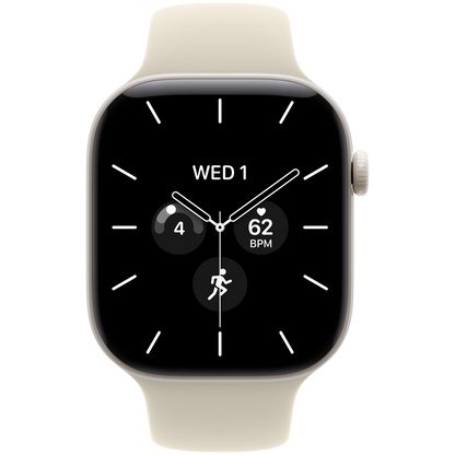 Apple Watch Series 12 GPS + Cellular 42mm – Pearl White Ceramic with Sand Sport Band M/L