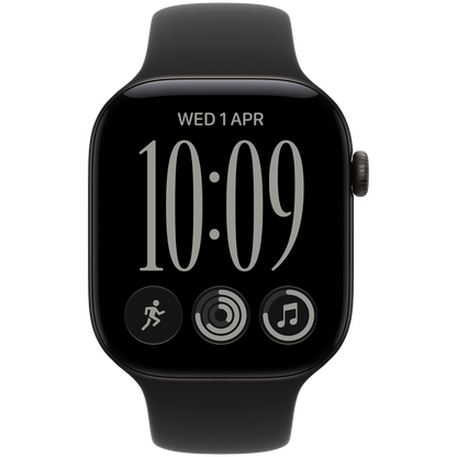 Apple Watch Series 12 GPS + Cellular 46mm - Black Aluminium with Black Sport Band M/L