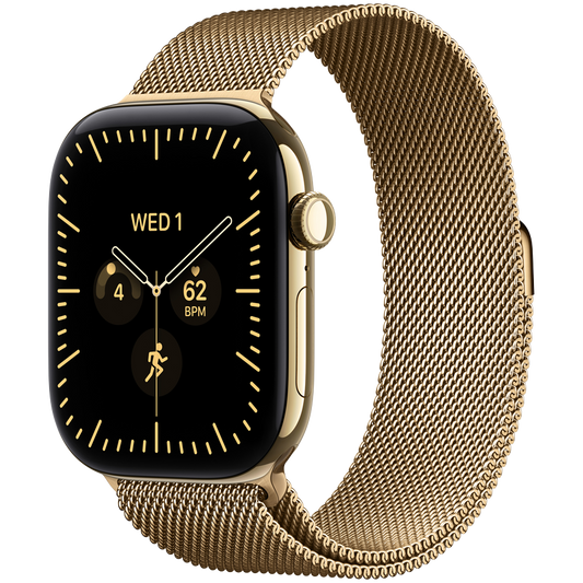 Apple Watch Series 12 GPS + Cellular 42mm - Radiant Gold Titanium with Radiant Gold Milanese Loop