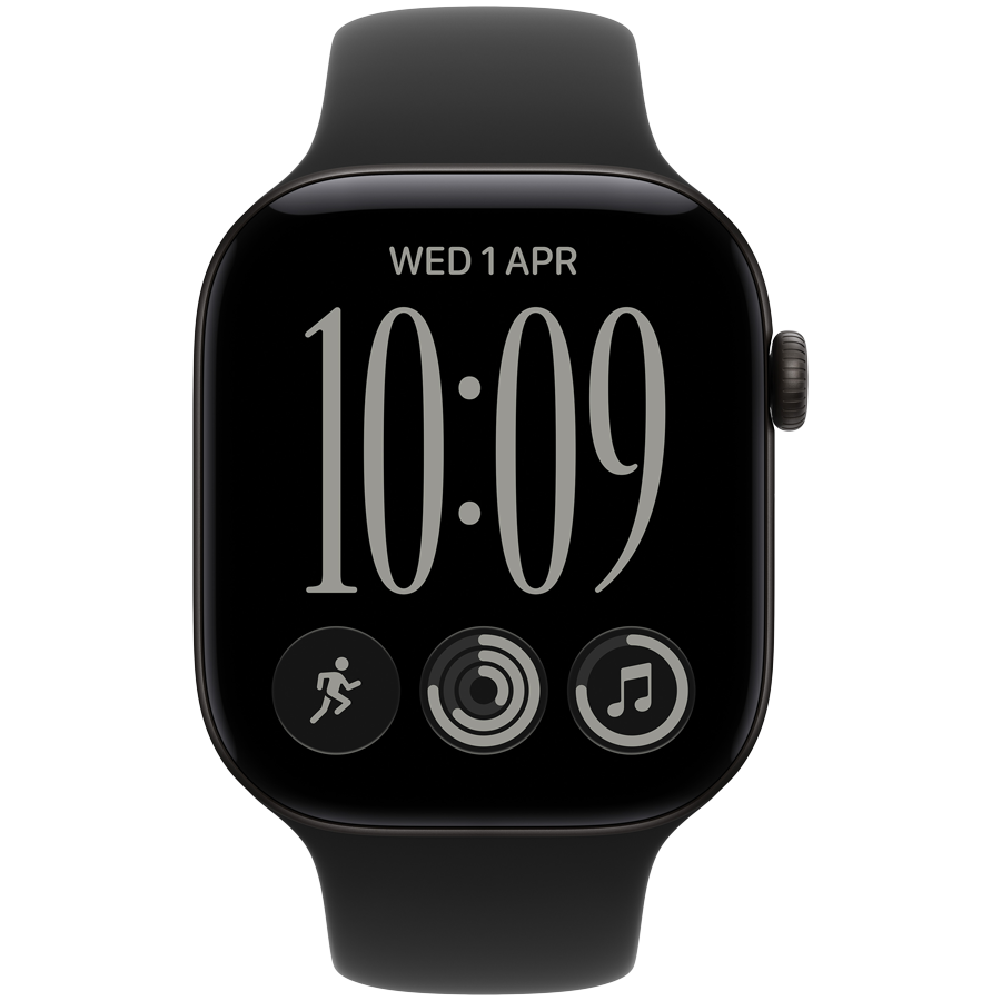 Apple Watch Series 12 GPS 42mm - Black Aluminium with Black Sport Band S/M