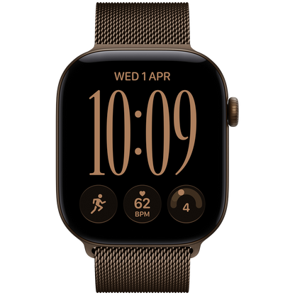 Apple Watch Series 12 GPS 46mm – Dark Bronze Aluminium with Dark Bronze Milanese Loop M/L