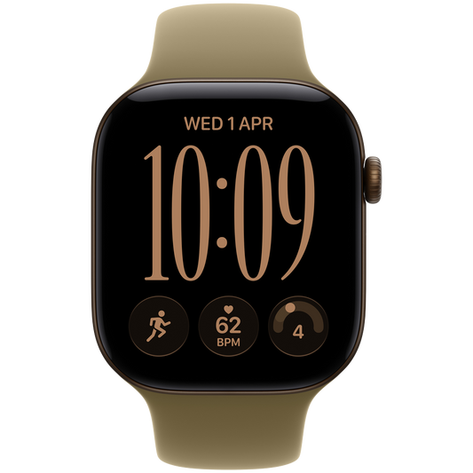 Apple Watch Series 12 GPS 42mm - Dark Bronze Aluminium with Olive Sport Band S/M