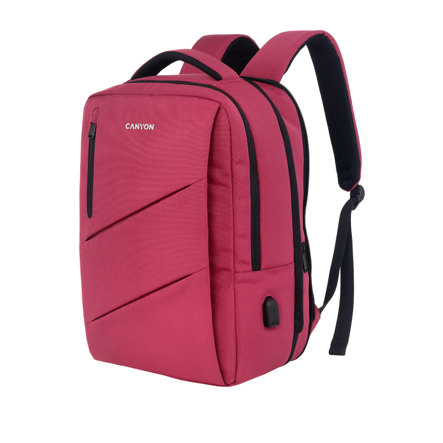 Canyon BPE-5 Urban USB 15.6'' Backpack - Red
