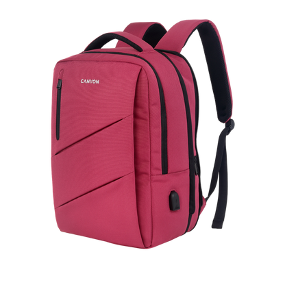 Canyon BPE-5 Urban USB 15.6'' Backpack - Red