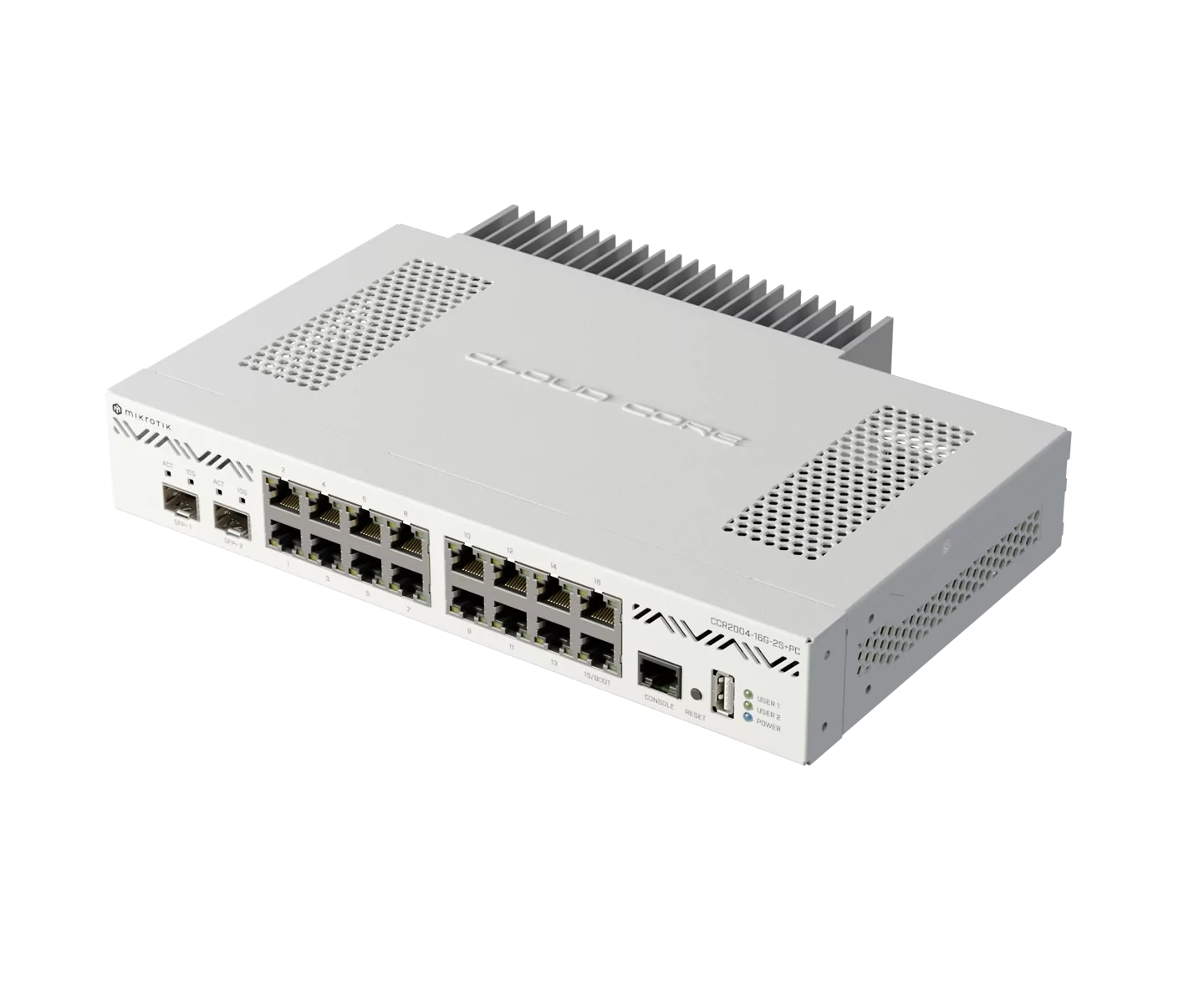 MikroTik CCR2004-16G-2S+PC - Cloud Core 16 Port Gigabit, 2 x SFP+ Quad Core Router