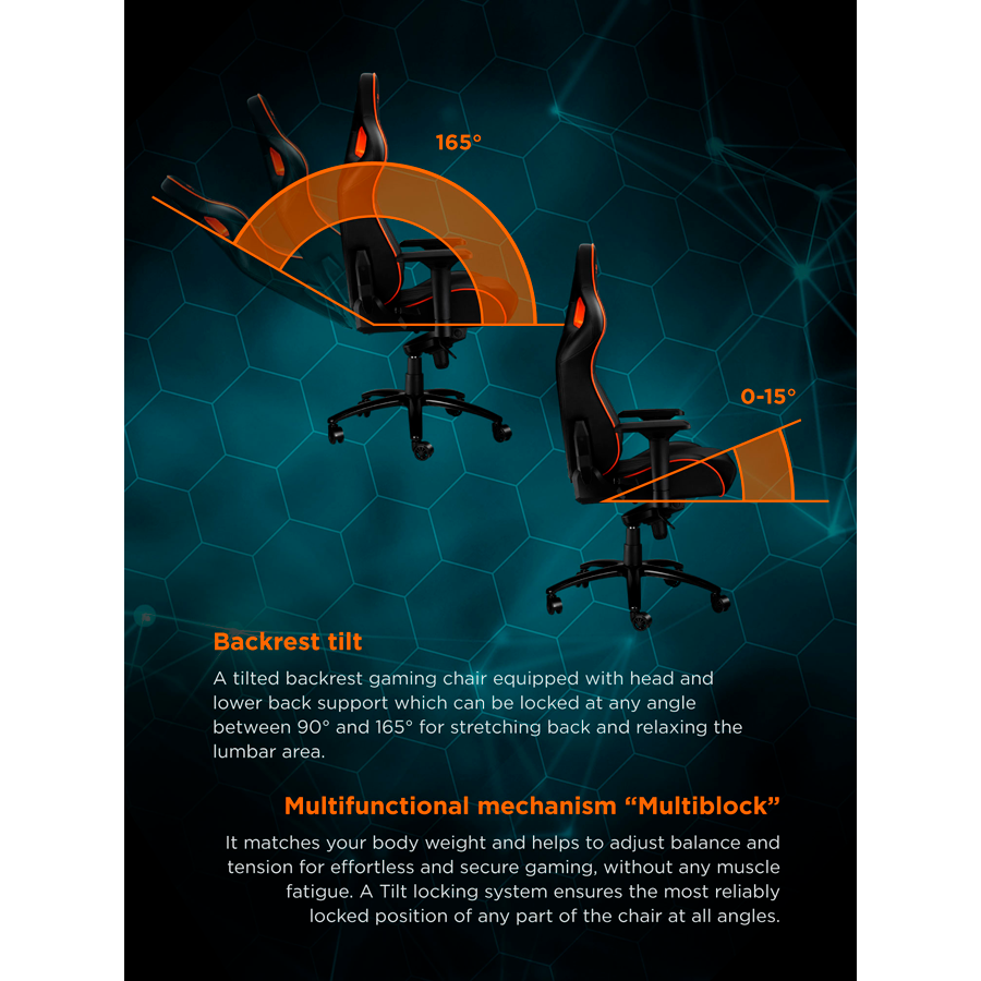 Canyon Corax GH-5 Gaming Chair - Black Orange