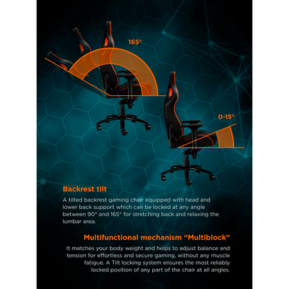 Canyon Corax GH-5 Gaming Chair - Black Orange