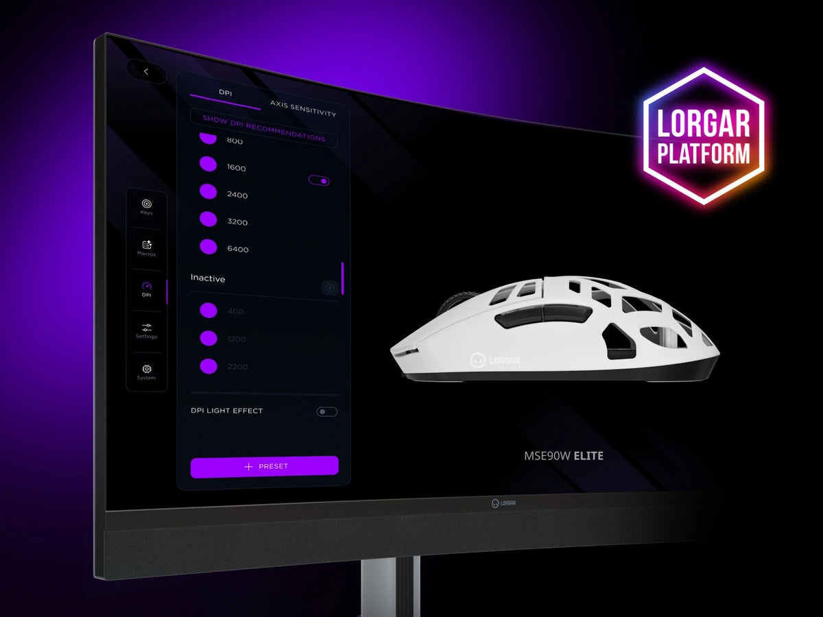 Lorgar Wireless Gaming Mouse Elite MSE90W