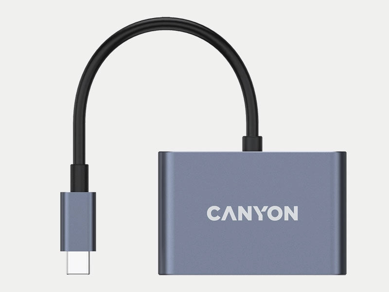 Canyon DS-4 3-in-1 USB-C Hub - Grey