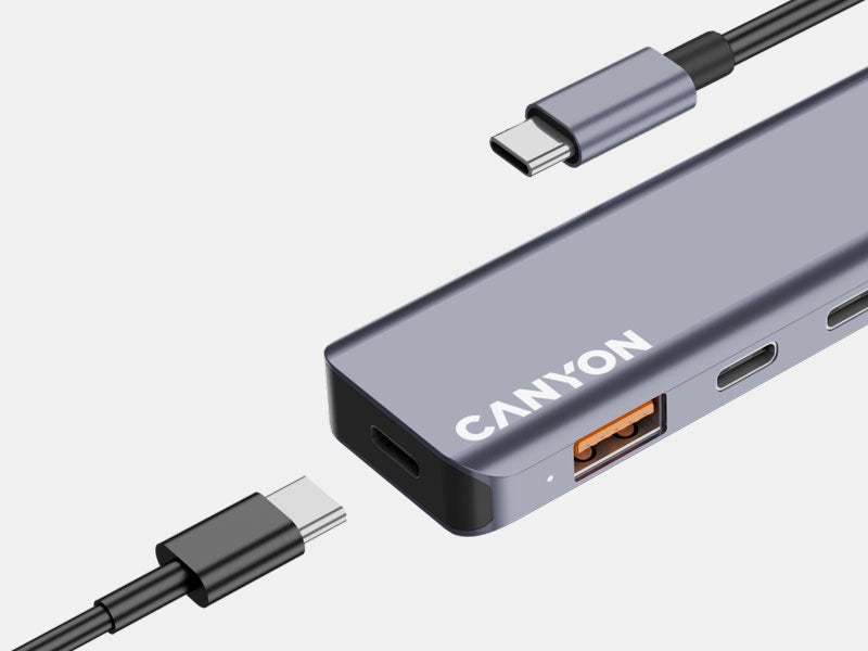 Canyon DS-18 5-in-1 USB-C Hub - Grey