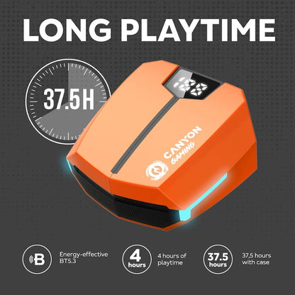 Canyon Doublebee GTWS-2 Gaming True Wireless Earbuds - Orange