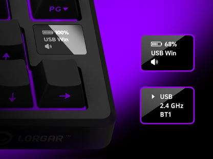 Lorgar Wireless Gaming Keyboard KBP7075W - White