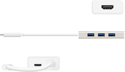 J5create USB 3.1 Type C to 3 USB 3.0 Hub with 4K HDMI Port - JCH451